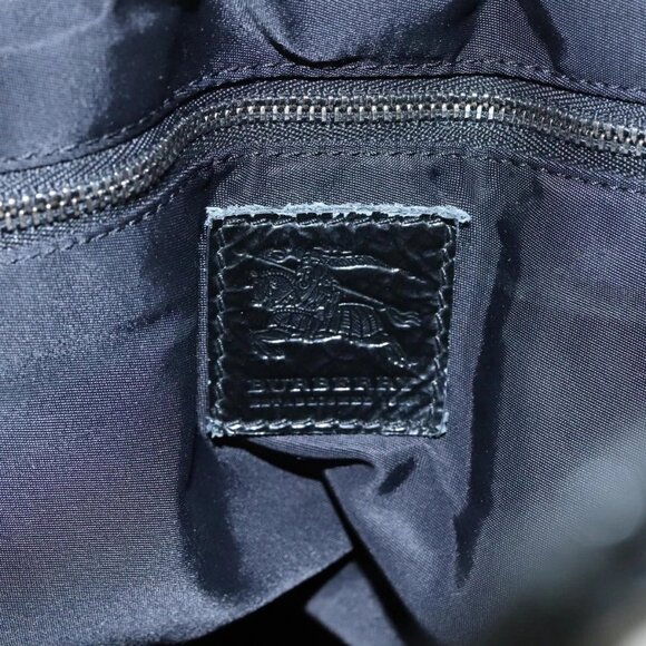 BURBERRY Nova Check Tote Bag PVC Enamel Gray Black Auth 111120 - Picture 9 of 16